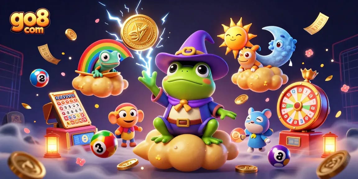 Experience thrilling jackpots with go8 com as golden coins rain down in this vibrant casino scene.