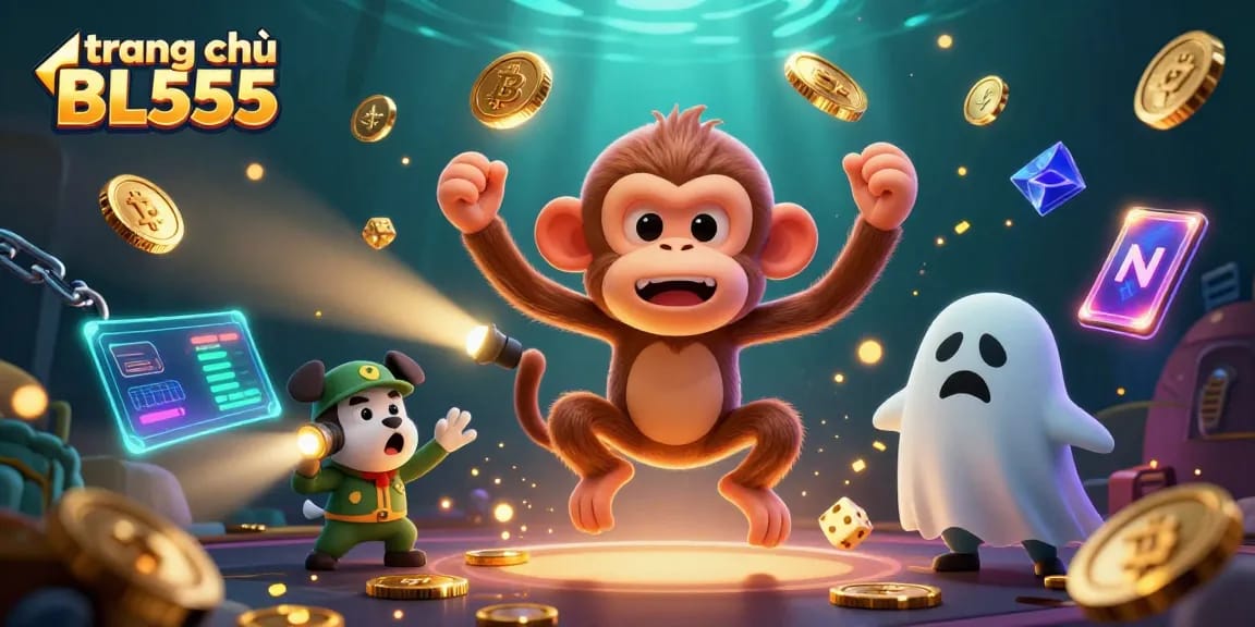 Engage with the thrills at trang chủ BL555, where golden coins and vibrant characters bring the casino to life.