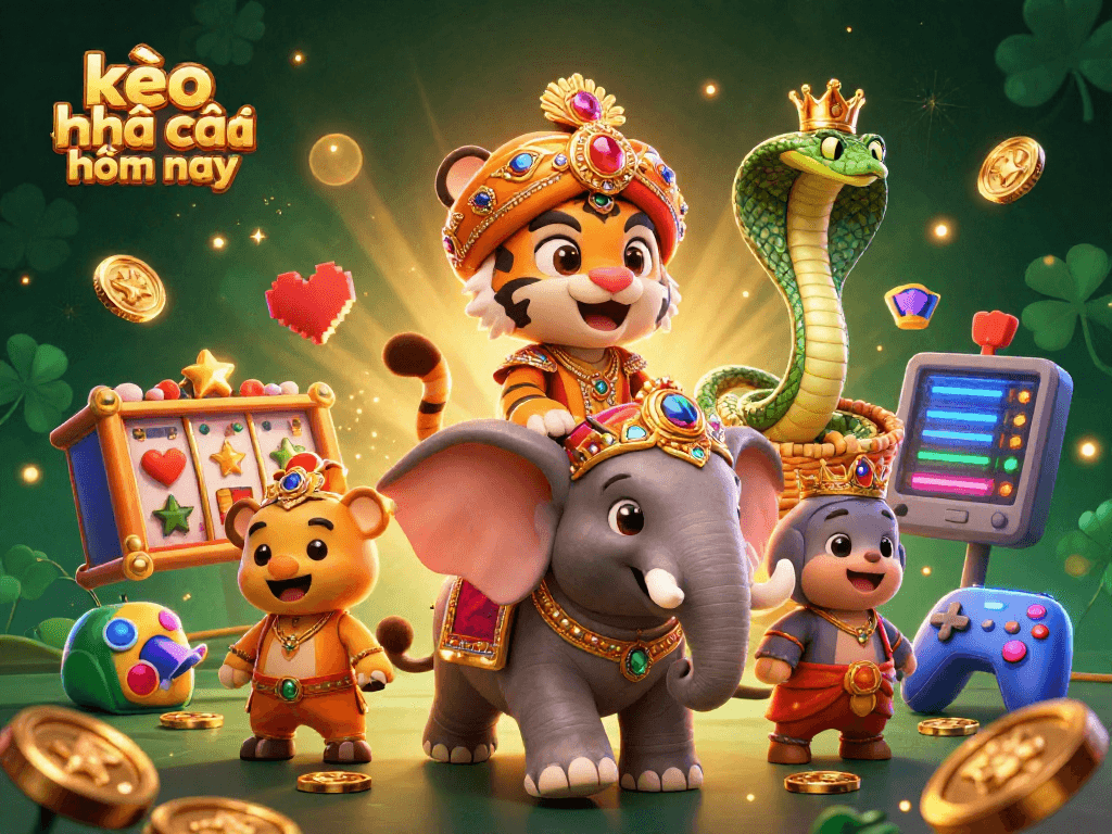 Engage with exciting kèo nhà cái hôm nay through a vibrant 3D casino scene featuring gaming elements.