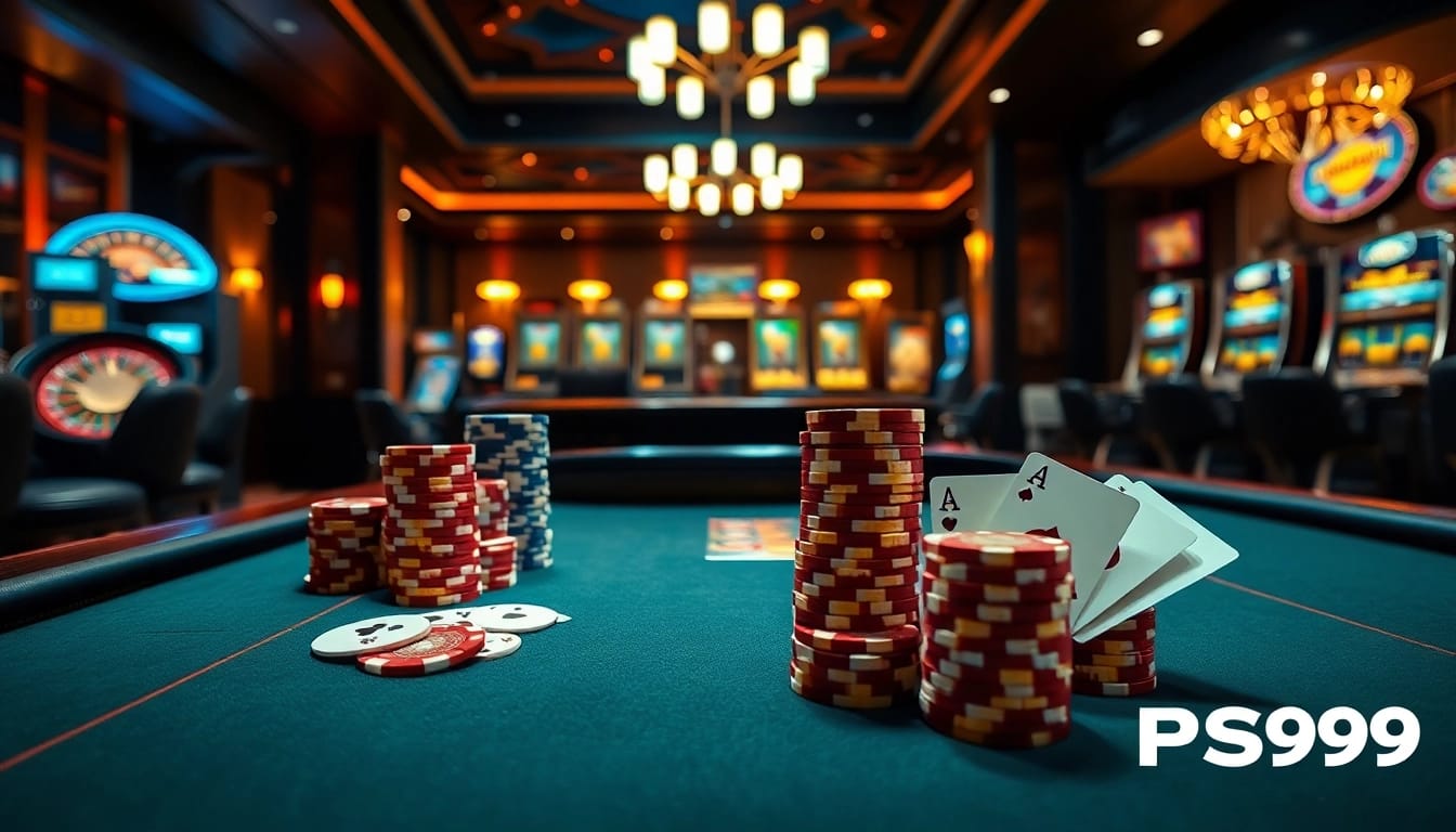 Players engage in a thrilling poker game at PS99, enhancing their casino experience.