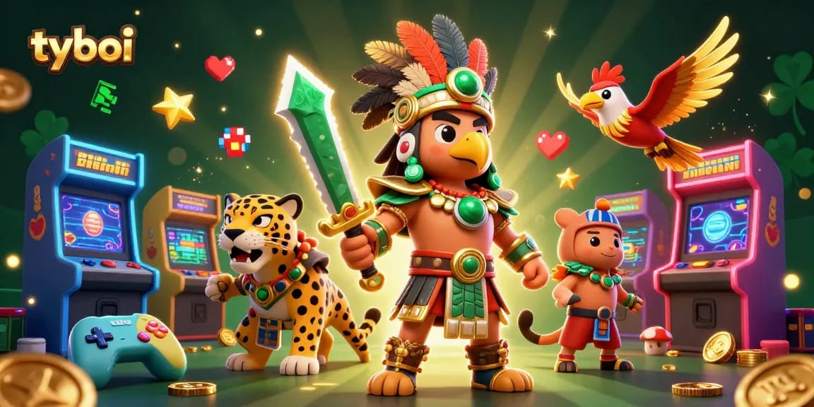 Experience epic gaming thrills at tyboi with vibrant characters, dynamic game machines, and cinematic quality.