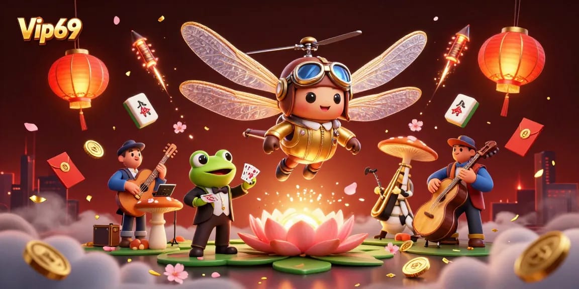 Experience thrilling gameplay at Vip69 with vibrant casino elements and engaging characters.