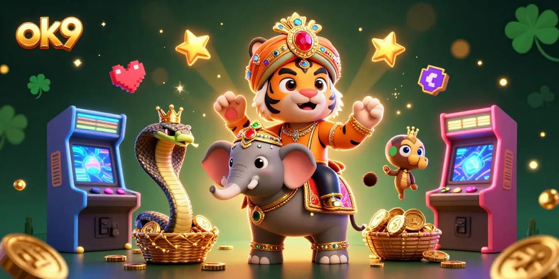 Engage with the vibrant ok9 gaming scene featuring rich 3D elements and characters.