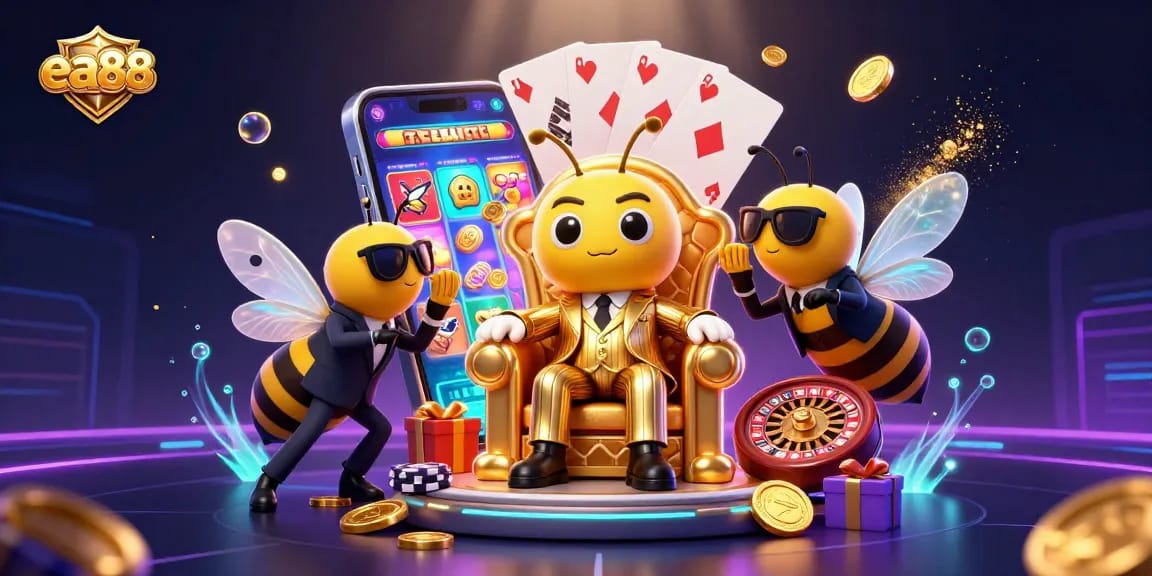 Join the fun at ea88 with vibrant 3D casino characters engaging in thrilling games and excitement.