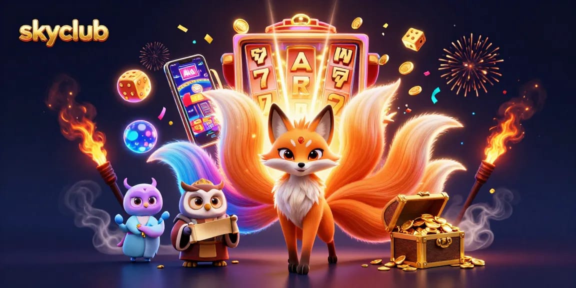 Capture winnings at Skyclub with enchanting characters amidst the thrill of casino excitement.
