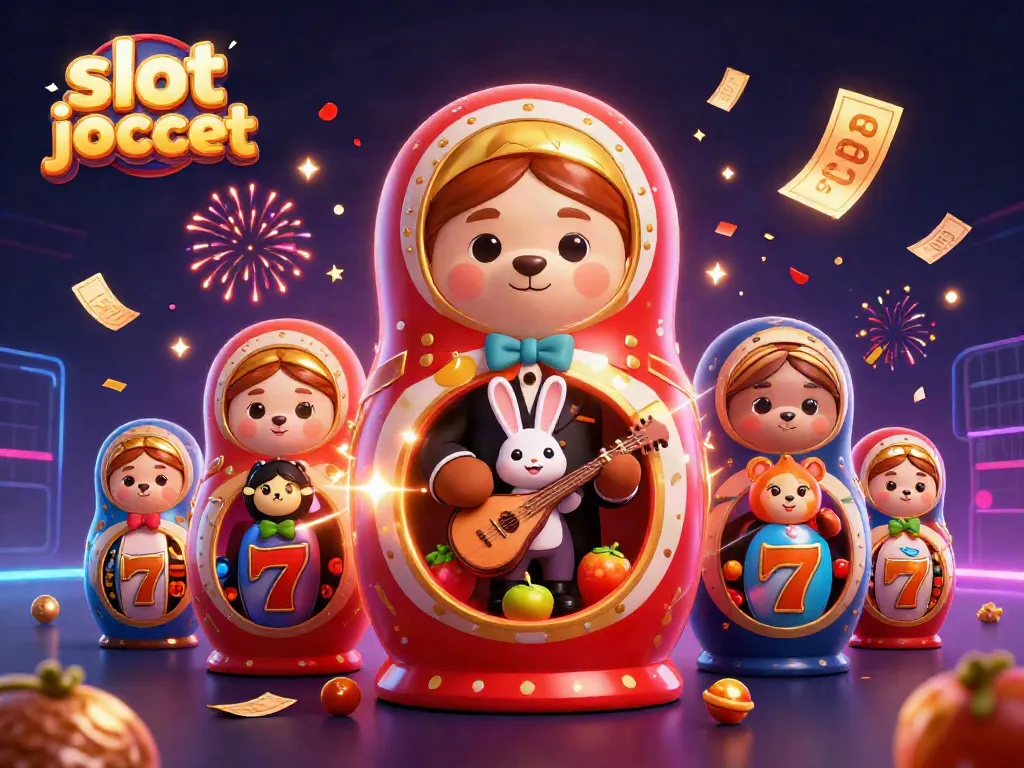 Engaging scene showcasing a slot jackpot theme with animated casino characters, vibrant colors, and winning elements.