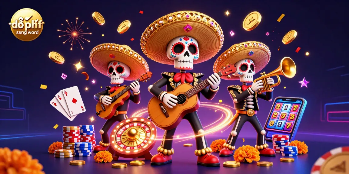 Engage with vibrant visuals in our lively scene showcasing đổi pdf sang word with a mariachi band and casino elements