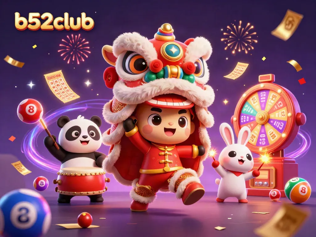 Engage in exciting b52club gameplay featuring vibrant lottery elements and lively characters.