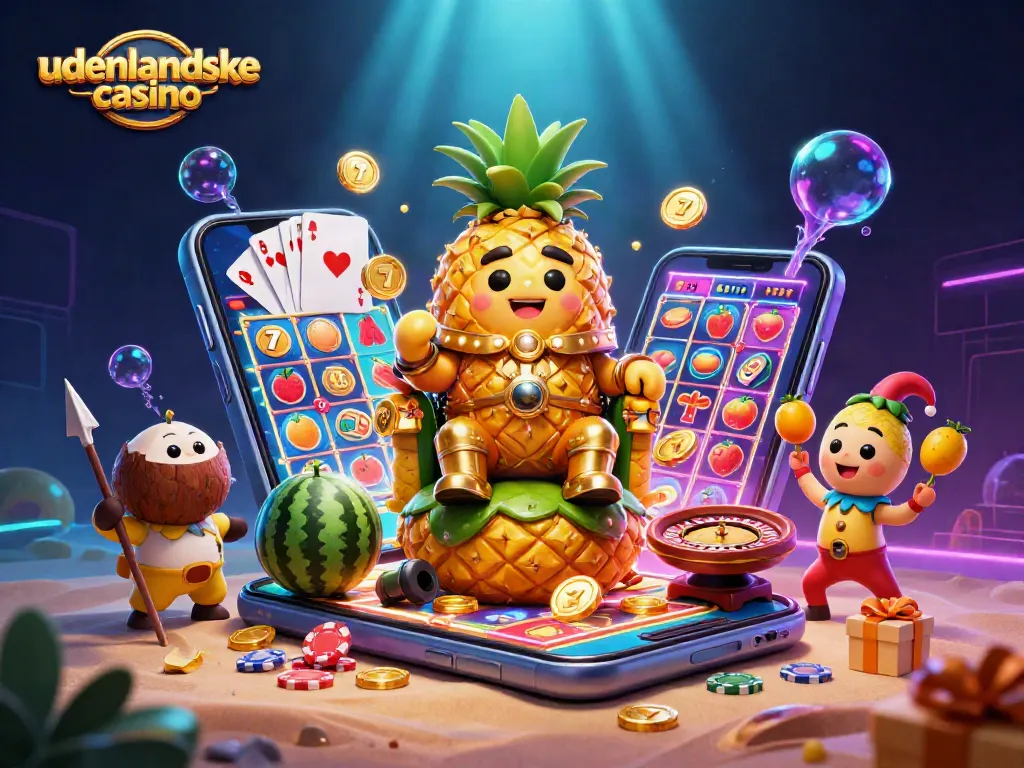Engage with the udenlandske casino experience as a golden pineapple king rules a vibrant beach casino.