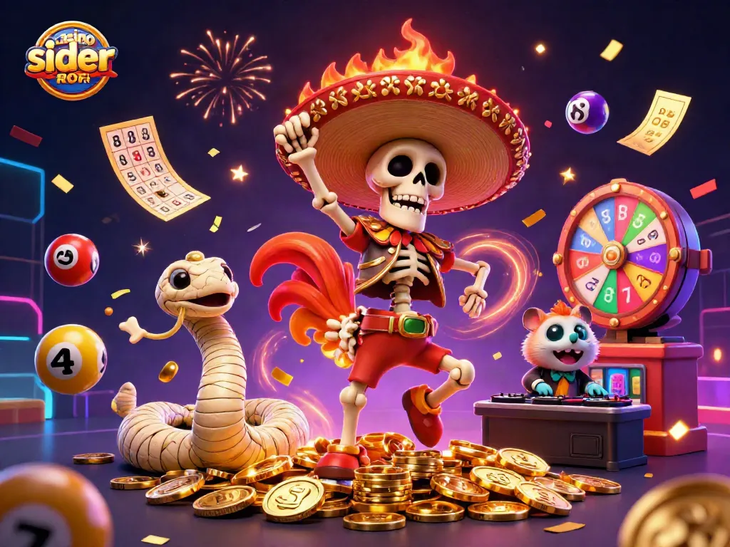 Experience thrilling games at casino sider uden ROFUS with vibrant characters and exciting casino elements.