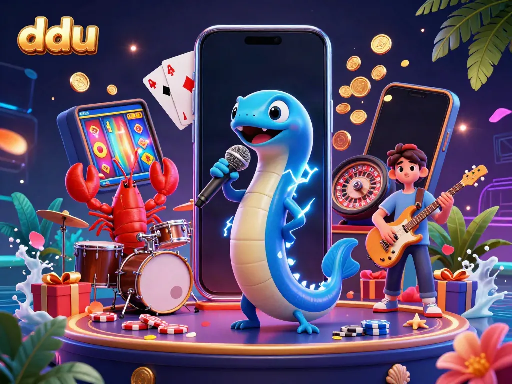 Experience vibrant gaming energy with dduu's underwater casino stage featuring a DJ eel.