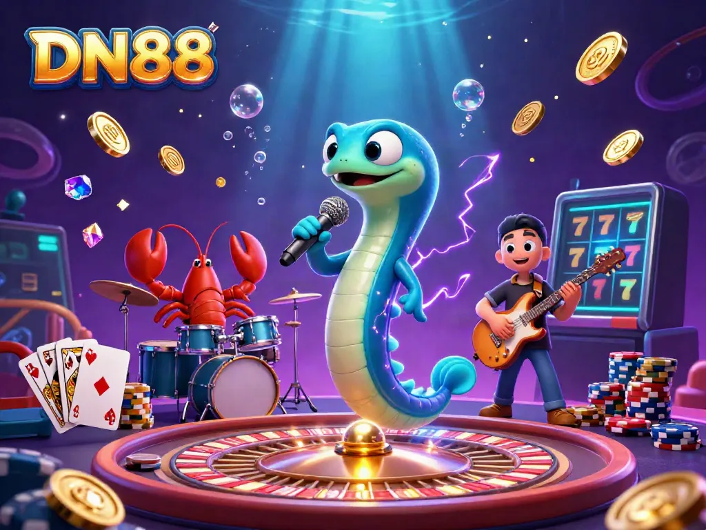 Experience the vibrant entertainment at DN88 with an electric eel DJ in an underwater casino