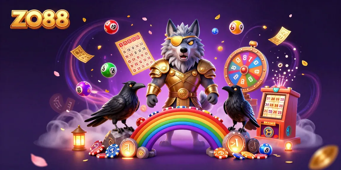 Experience winning thrills at ZO88 with vibrant casino elements and dynamic characters.