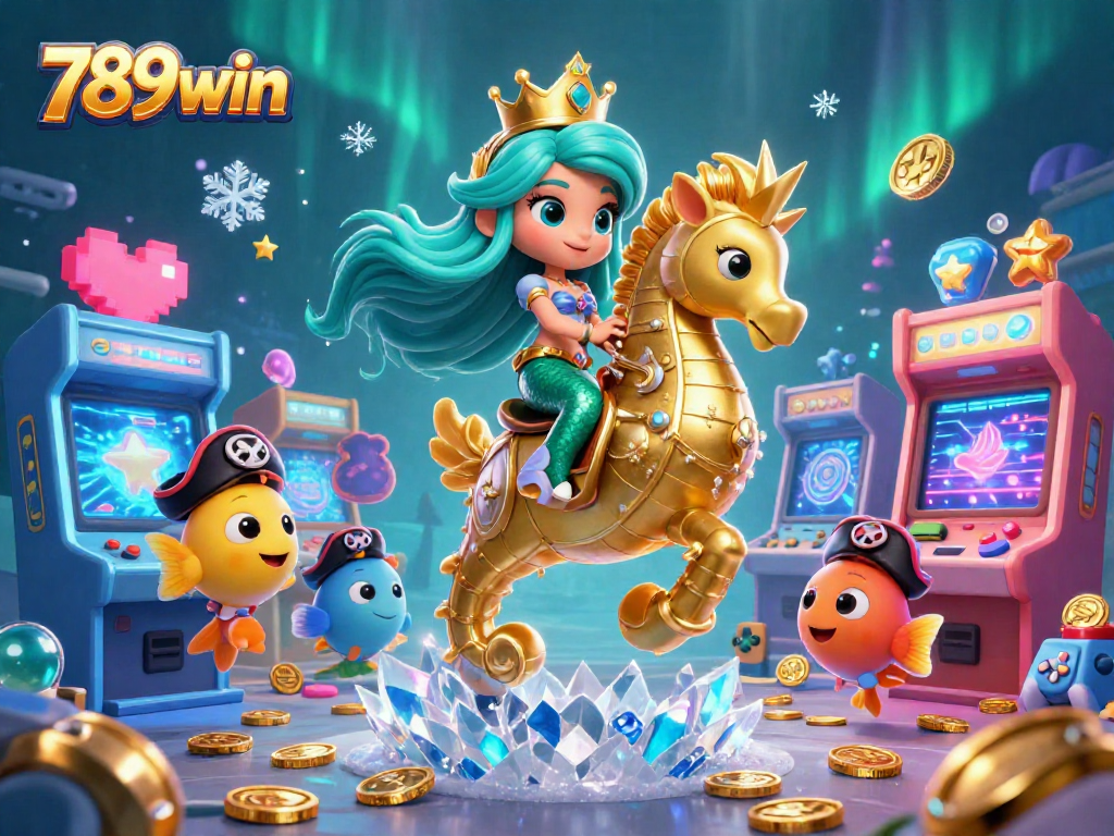 Experience winning at 789win with a vibrant underwater casino adventure featuring a mermaid and seahorse.