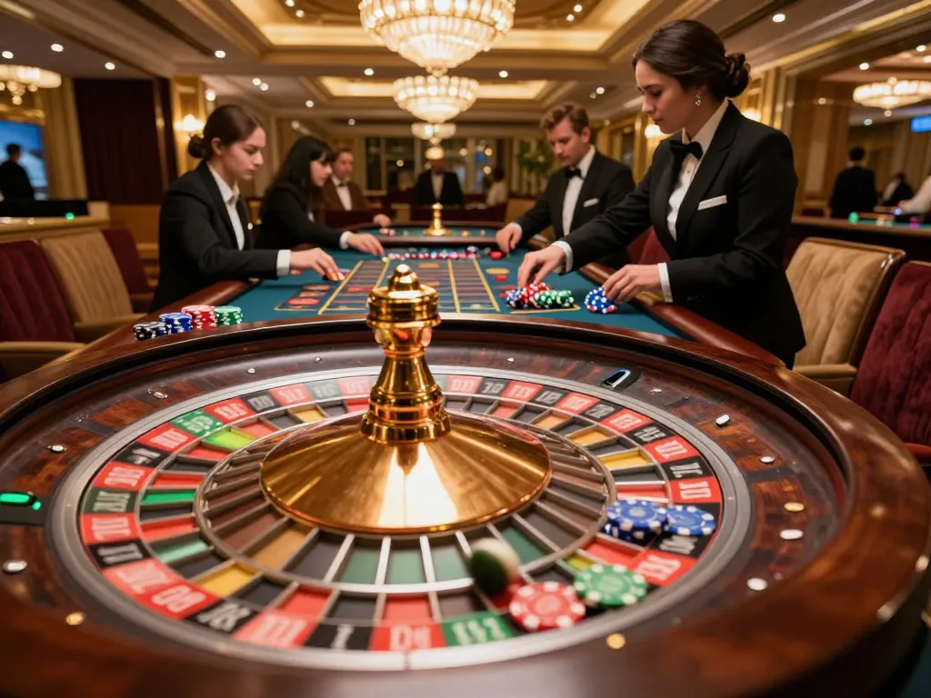 Players engaging in dynamic roulette gameplay at a luxury casino, highlighting SC88 betting excitement.