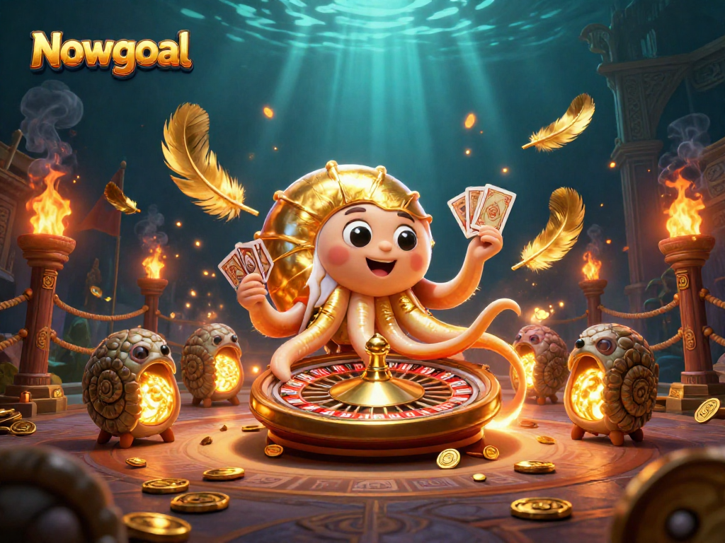 Engage in thrilling gameplay with Nowgoal's unique 3D nautilus roulette scene, full of golden treasures.