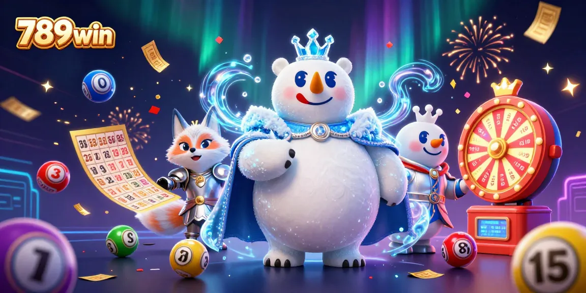 Experience thrilling wins with 789win's exciting lottery-themed 3D illustration showcasing vibrant game elements.