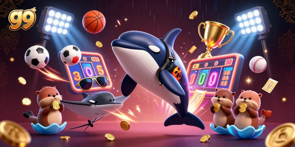Engage with exciting go 99 gaming elements featuring a dynamic scene with sea creatures and golden coins.