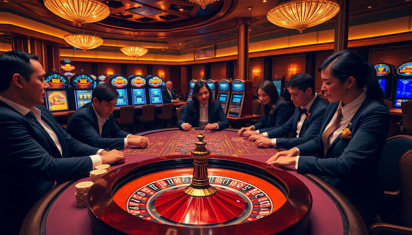 Engaging gambling scene at https://svenska-nudes.se/ featuring thrilling card games and roulette.