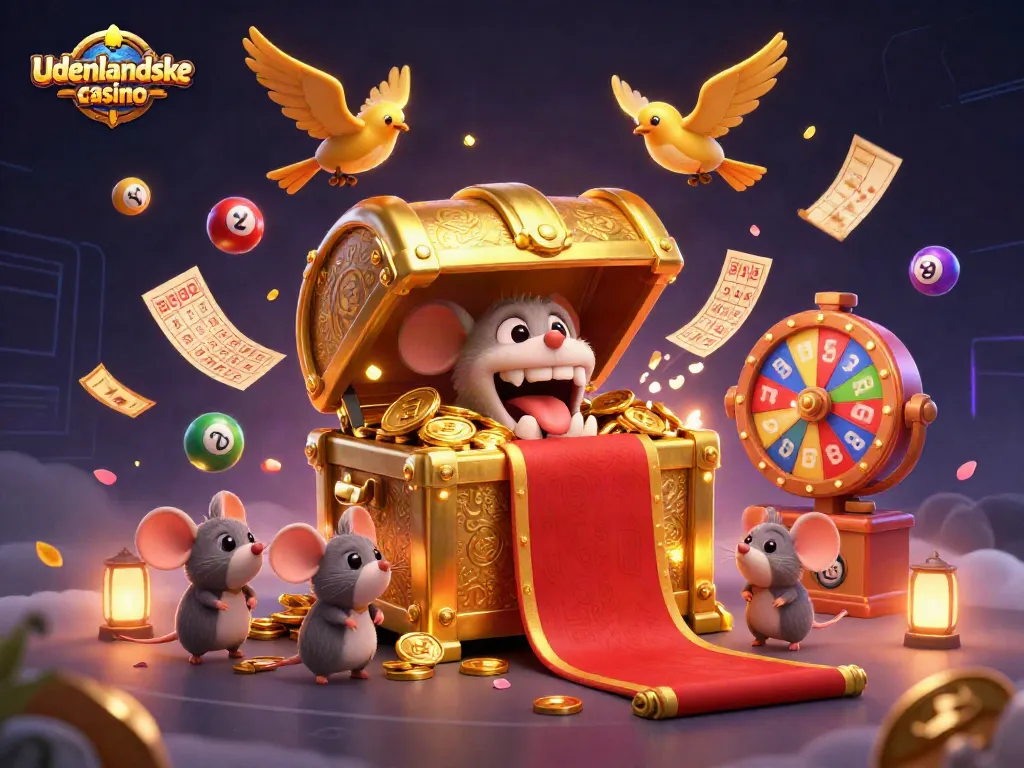 Experience excitement at udenlandske casino with a vibrant scene showcasing treasure and thrilling games.