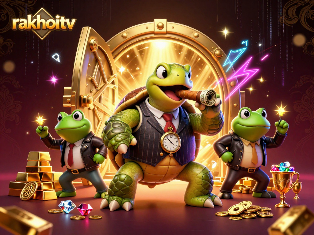 Experience rakhoitv excitement with our vibrant casino scene featuring a snapping turtle mobster.