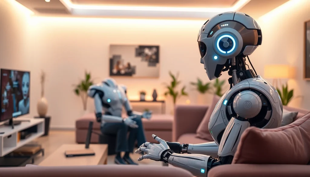 Interaction with a lifelike sex bot in a modern, ambient setting