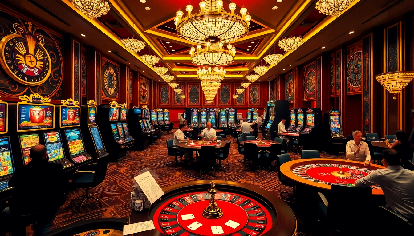 Experience the thrill of gaming at KJC with stunning casino visuals featuring vibrant tables and excitement.