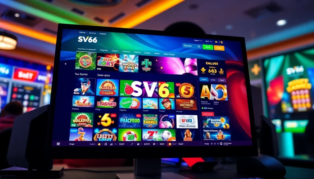 SV 66 online gaming interface showcasing vibrant games and user-friendly design.