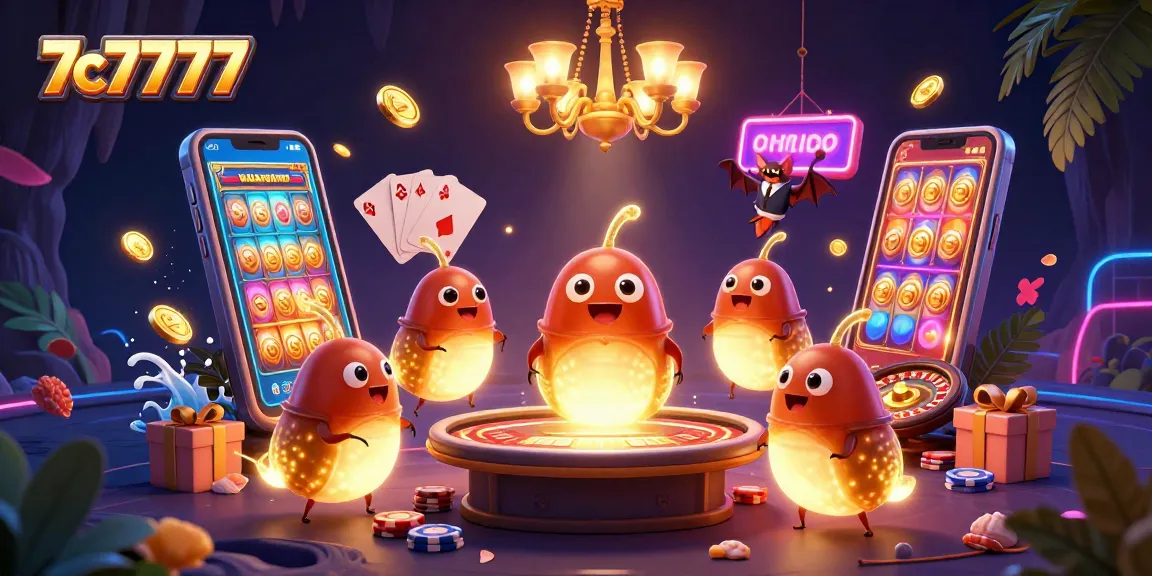 Engage in thrilling gameplay at 7c7777 as glowworms illuminate a vibrant cave casino.
