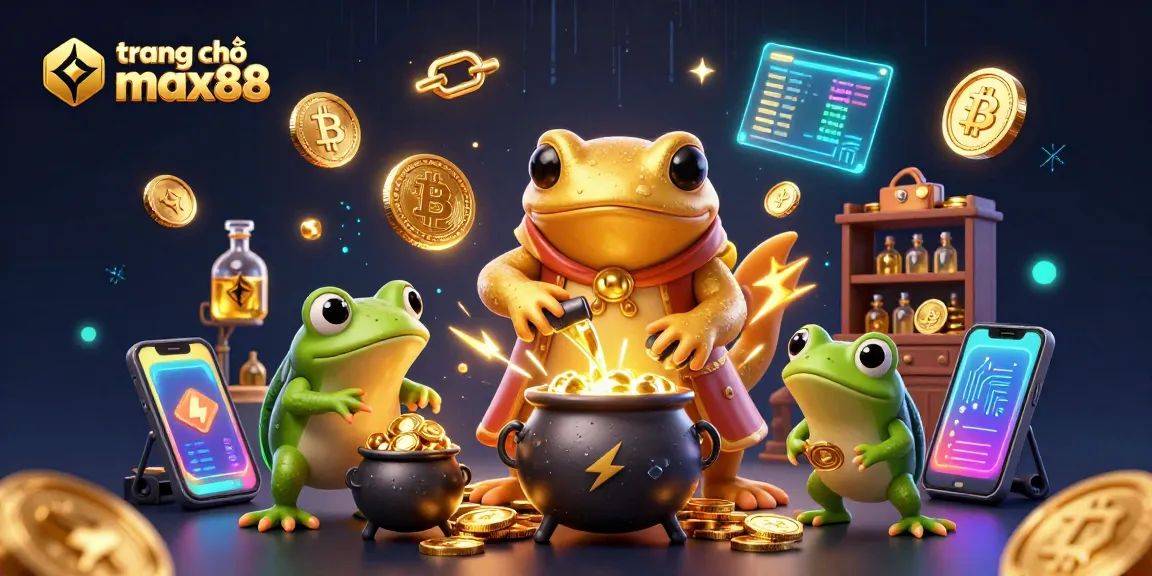 Engage with the action at trang chủ max88 while exploring gold coins and vibrant digital elements in a magical scene.