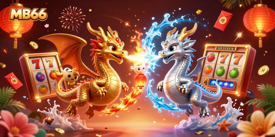 MB66 players enjoying a vibrant casino atmosphere with golden dragons and exhilarating slot games.