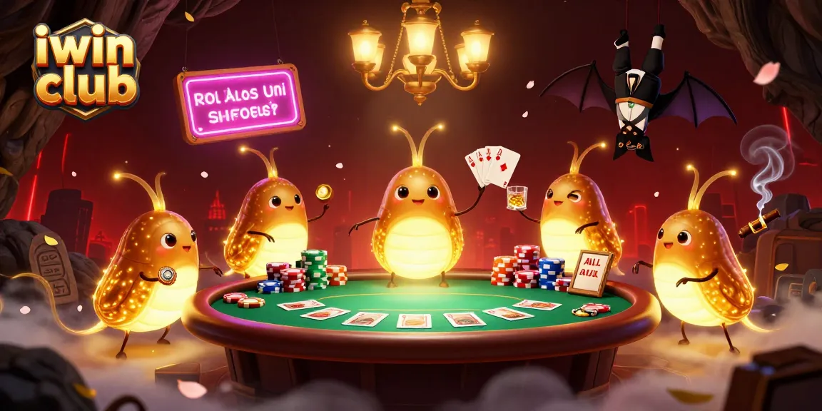 Join the excitement at iwin club with vibrant glowworms lighting up a dynamic casino scene.