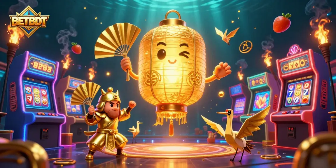 Engage in thrilling gaming experiences with BETBDT's vibrant 3D casino illustration featuring exciting characters and game elements.